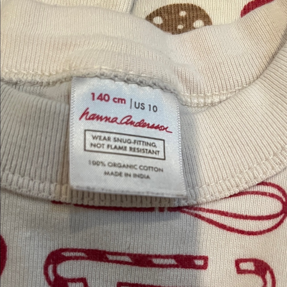 Hanna Andersson Kids Holiday Baking Pajama Set - Cream, Red, Brown - Picture 2 of 3